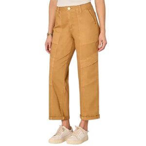 Democracy Ab Solution Relaxed Straight Leg Utility Cuff Pants 20W Candy Yam NWT